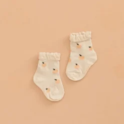 Olivia J Peach + Cream Ruffle Socks Footwear