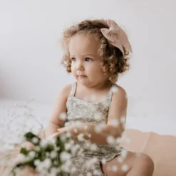 Jamie Kay Headwear Peachy Organic Cotton Muslin Hair Bow Clip