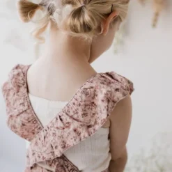Jamie Kay Amelie Floral Organic Cotton Pincord Ruby Romper Overalls + Rompers