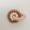 Pretty Please Teethers Speckled Almond Reed Teething Ring Rattle Toy Toys