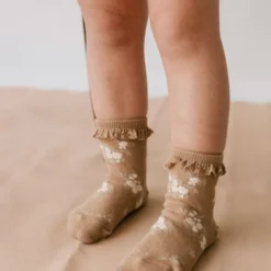 Jamie Kay Daisy Garden Caramel Frill Ankle Socks Footwear