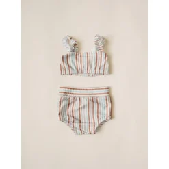 Orcas Lucille Summer Stripes Strap Bandeau Bikini Set Swim