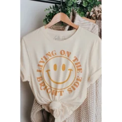 J+j Graphic Tees Bright Side Smiley Cream Tee
