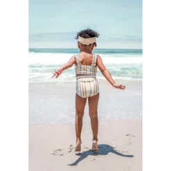 Orcas Lucille Summer Stripes Strap Bandeau Bikini Set Swim