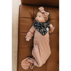Mebie Baby Dusty Rose Bamboo Knotted Gown Preemie + Newborn