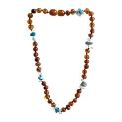 Sweet Tree Amber Amber + Amazonite + Aquamarine 15"