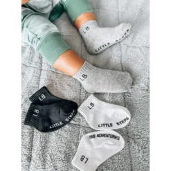 Little Bipsy Grey + Black + White 3 Pack Socks