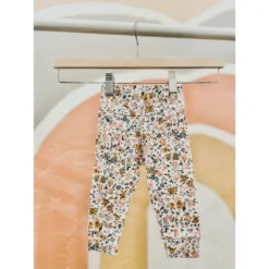 Evelina Apparel Ivory + Blue Jersey Leggings