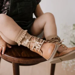 Jamie Kay Daisy Garden Caramel Frill Ankle Socks Footwear