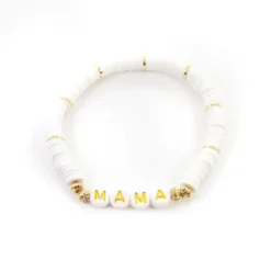 J+j Bracelets Mama Gold + White Bracelet