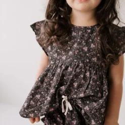 Jamie Kay Tops Peony Floral Organic Cotton Pincord Willow Top