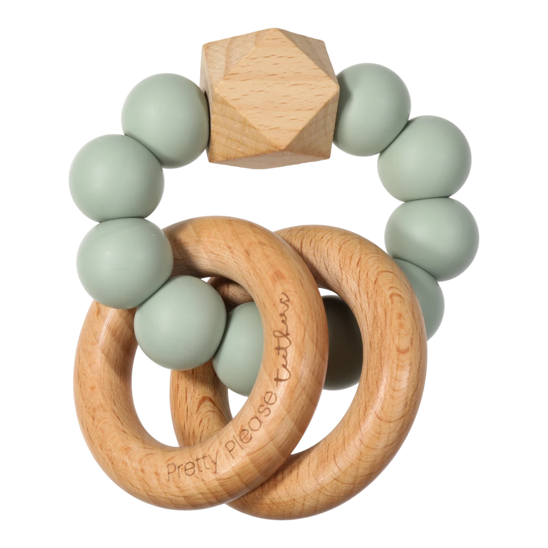 Pretty Please Teethers Toys Eucalyptus Sawyer Xl Teething Ring Rattle Toy 3 Pretty Please Teethers Toys Eucalyptus Sawyer Xl Teething Ring Rattle Toy