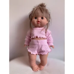 Pastel Pink Ruffle Shirt + Bloomer Minikane Set Dolls + Plushies