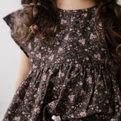 Jamie Kay Tops Peony Floral Organic Cotton Pincord Willow Top