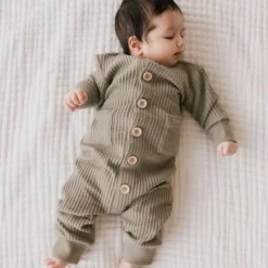 Jamie Kay Woodland Organic Cotton Waffle Knit Lincoln Romper