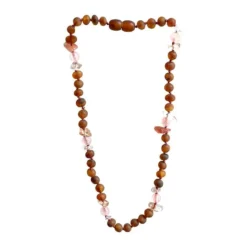 Sweet Tree Amber Amber + Rose Quartz Necklace 15" Jewelry