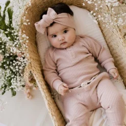 Jamie Kay Dusky Rose Organic Cotton Waffle Oliver Pants