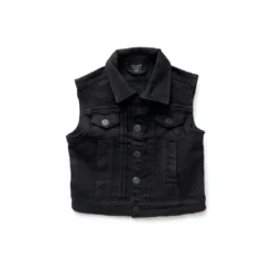 Little Bipsy Black Wash Denim Vest Outerwear