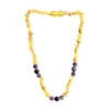 Sweet Tree Amber Amber + Amethyst + Agate Necklace 13" Jewelry