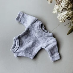 Dolls + Plushies Grey Minikane Long Sleeve Romper