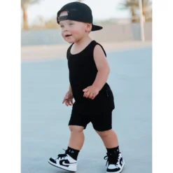 Little Bipsy Bottoms Black Ribbed Biker Shorts