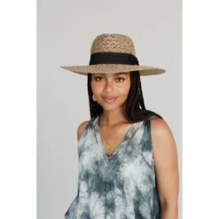J+j Tan Whimsy Straw Hat