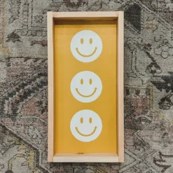 Emrose Decor Smiley Face Mustard Yellow Sign
