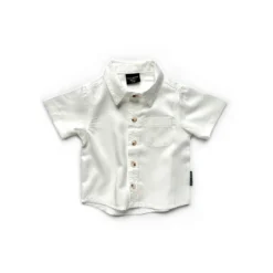 Little Bipsy Tops White Button Up Tee