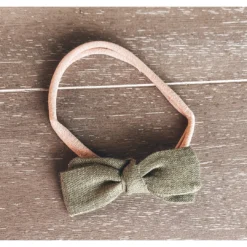 Mae + Skye Linen Moss Petite Bow Headband Headwear