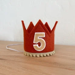 Cutest Little Party # 5 Copper Felt + Toast Pom Trim + Toast/white Crown