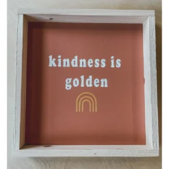 Emrose Decor Terracotta Kindness Is Golden Wooden Sign