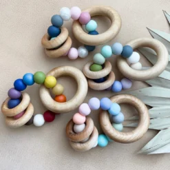 Bannor Toys Seaglass Wooden Ring Silicone Teether