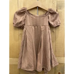 Lia + Lou Dresses Mauve Thick Ribbed Puff Sleeve Dress