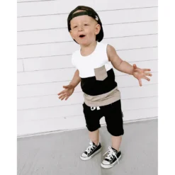 Little Bipsy Sand Block Pocket Tank Top Tee Tops