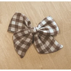 Mae + Skye Toffee Check Oversized Pinwheel Hair Clip