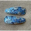 Minikane Blue Floral Pig Tail Clips Headwear
