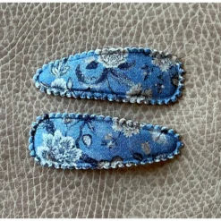 Minikane Blue Floral Pig Tail Clips Headwear