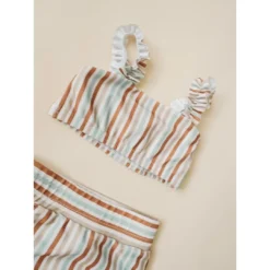 Orcas Lucille Summer Stripes Strap Bandeau Bikini Set Swim