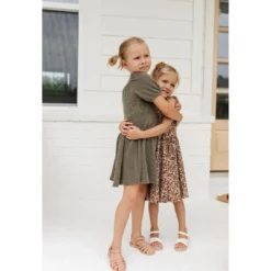 Lia + Lou Brown Floral Twirly Tie Dress Dresses