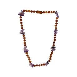 Sweet Tree Amber Amber + Amethyst Necklace 13"