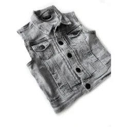 Little Bipsy Outerwear Grey Wash Denim Vest