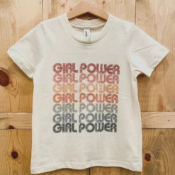 Morado Design Graphic Tees Girl Power Retro Repeat Natural Organic Tee