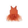 I Love Plum Orange Suede Tank Tutu Dress