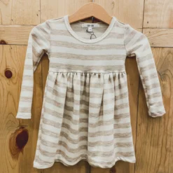 Lia + Lou Tan + White Long Sleeve Dress