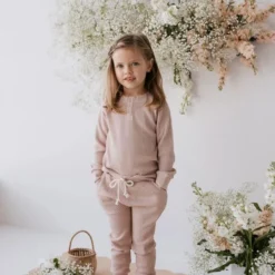 Jamie Kay Dusky Rose Organic Cotton Waffle Oliver Pants