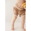 Joss + J Bottoms Taupe + Cream Ribbed Bamboo Track Shorts