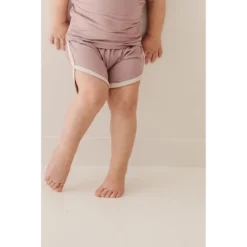 Joss + J Bottoms Cora + Cream Ribbed Bamboo Striped Track Shorts