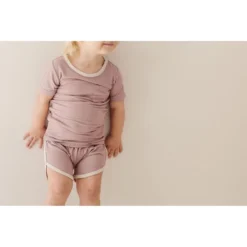 Joss + J Bottoms Cora + Cream Ribbed Bamboo Striped Track Shorts