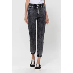 J+j Jeans + Pants Acid Wash Drawstring Joggers Jeans