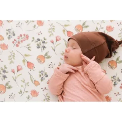 Joss + J Whimsical Dancing Blooms Muslin Crib Sheet